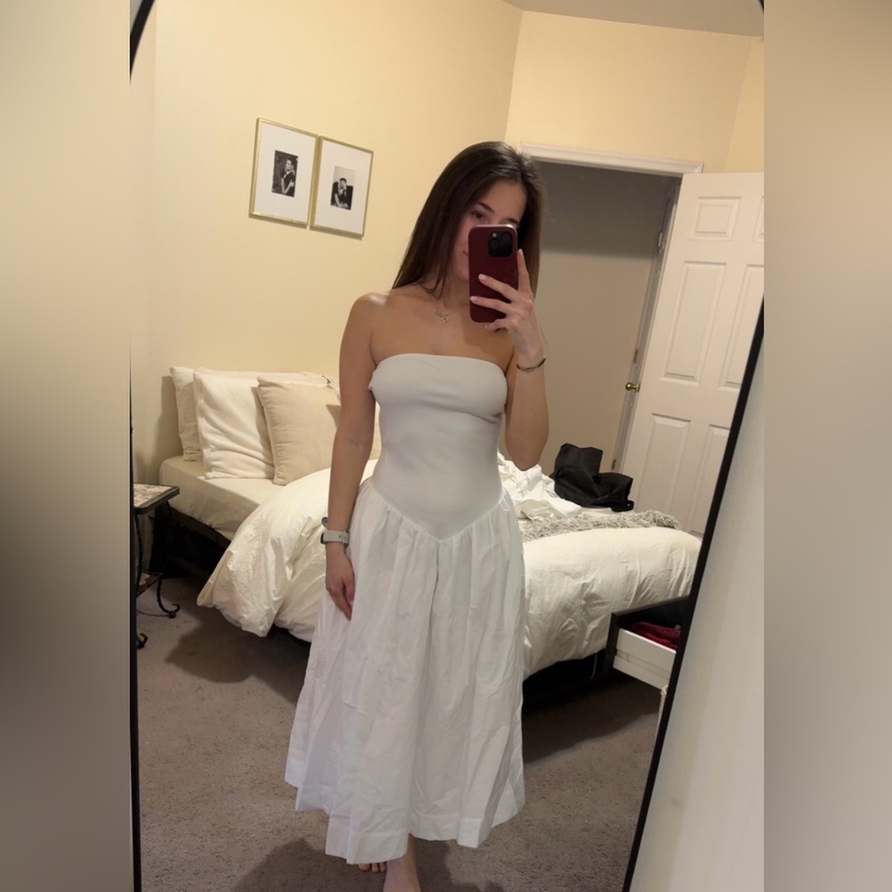 a new day White Strapless Midi Dress